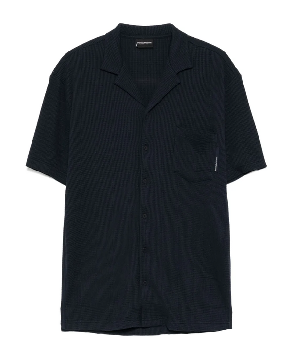 Emporio Armani navy cotton short sleeve shirt