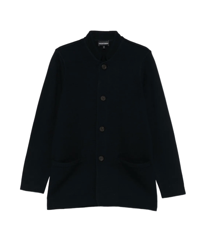 Emporio Armani navy wool knitted cardigan