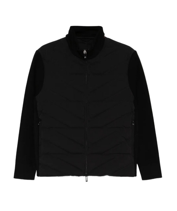 Emporio Armani navy woven bomber jacket