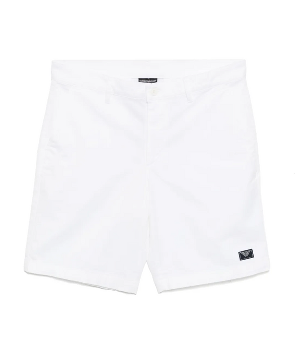 Emporio Armani white cotton board shorts
