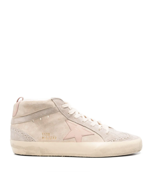 Golden Goose Mid Star beige suede upper leather sneakers