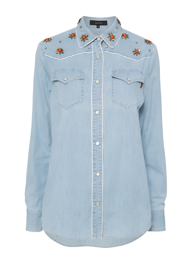 Gucci embellished yoke denim shirt