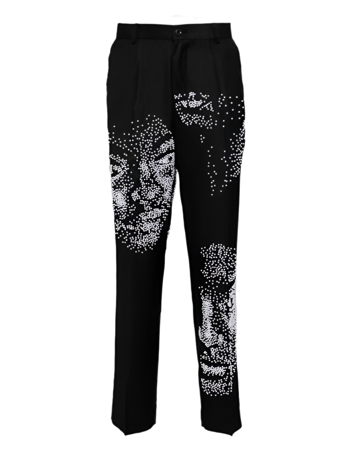 KidSuper Face black embellished suit trousers