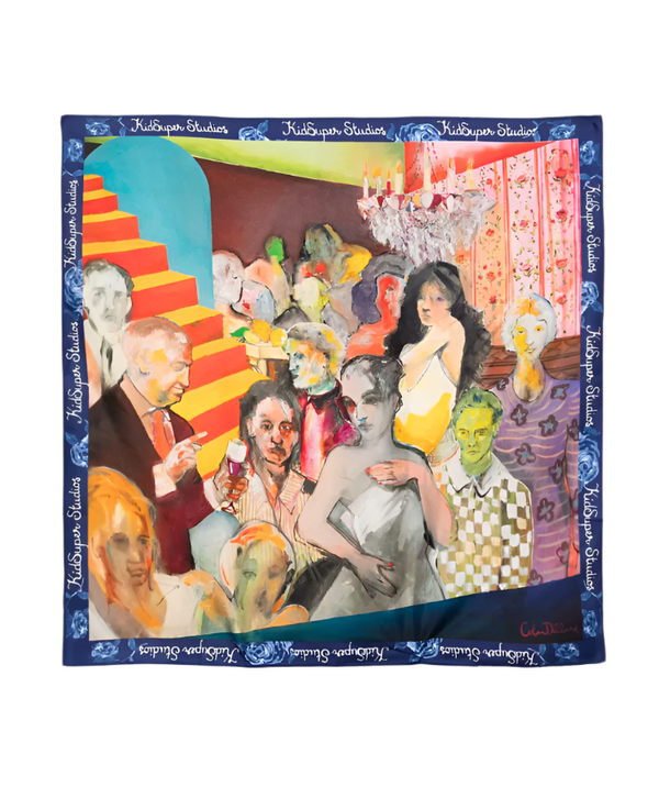 KidSuper Party scene silk scarf