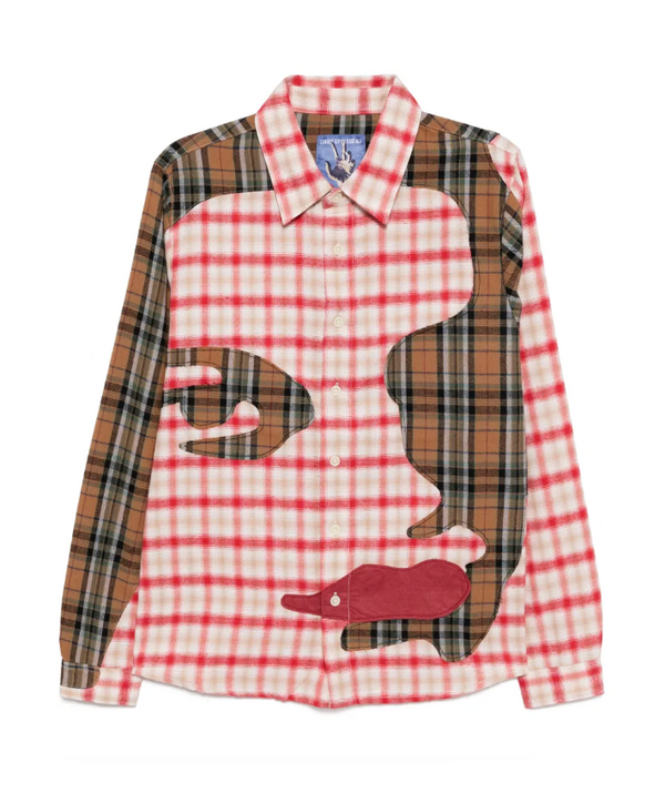 KidSuper Patchwork Face flannel shirt