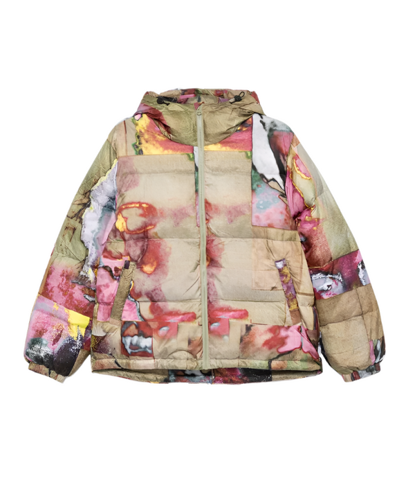 KidSuper Printed faces collage puffer jacket