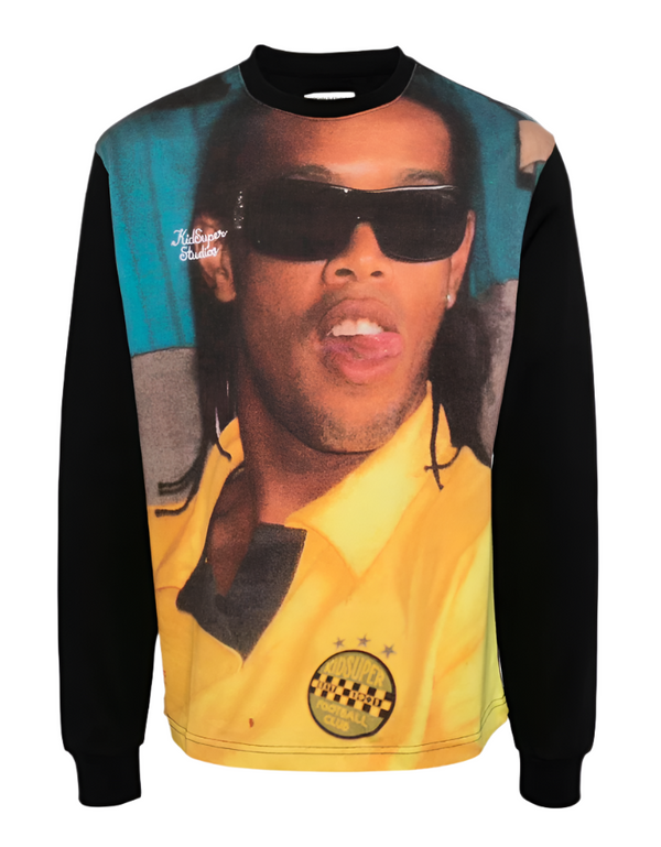 KidSuper Ronaldinho black printed longsleeve