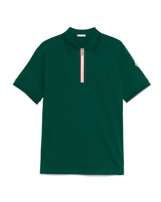 Moncler green short-sleeve polo shirt