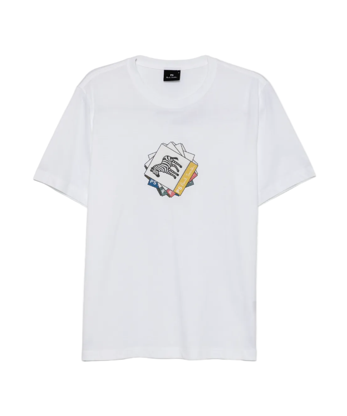 PS Paul Smith Cotton 'Zebra' Print T-Shirt in white