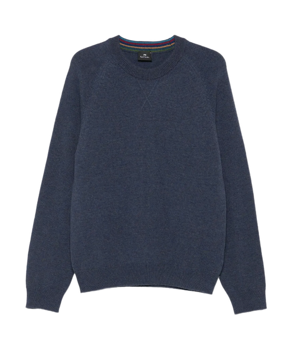 PS Paul Smith blue merino-wool crew neck sweater