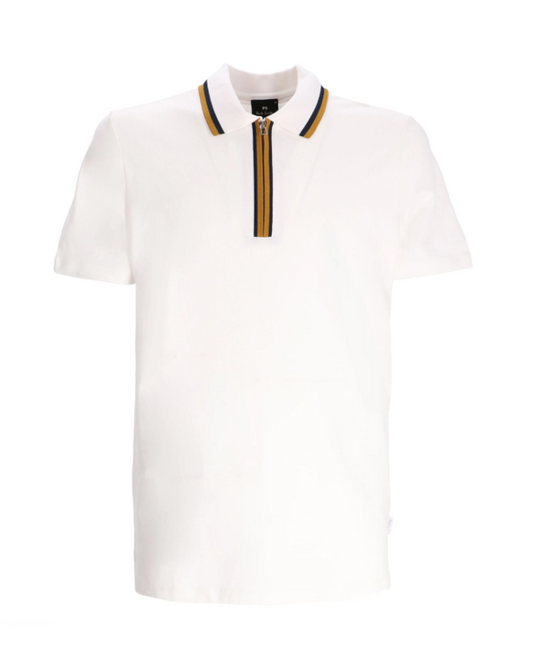 PS Paul Smith
contrast-tipping zip-neck polo shirt

