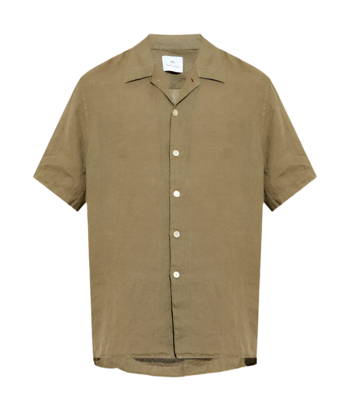PS Paul Smith khaki linen short sleeve shirt