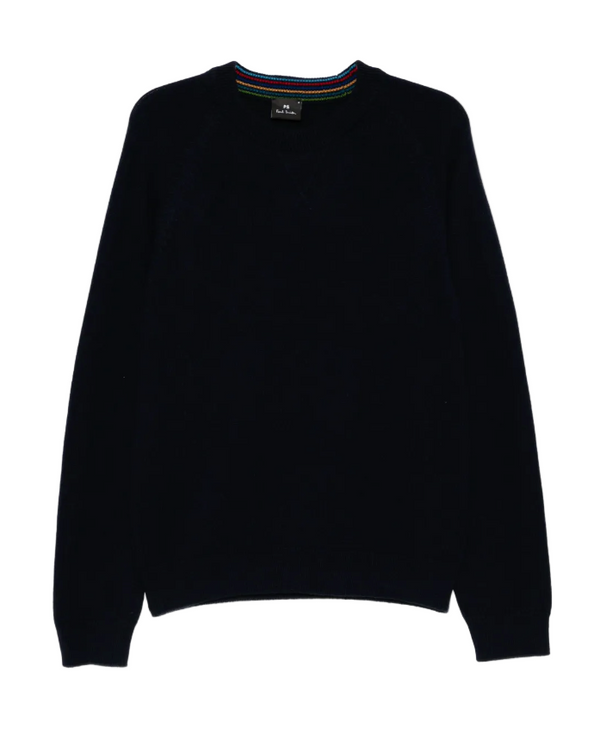 PS Paul Smith navy merino-wool crew neck sweater