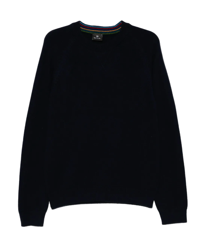 PS Paul Smith navy merino-wool crew neck sweater
