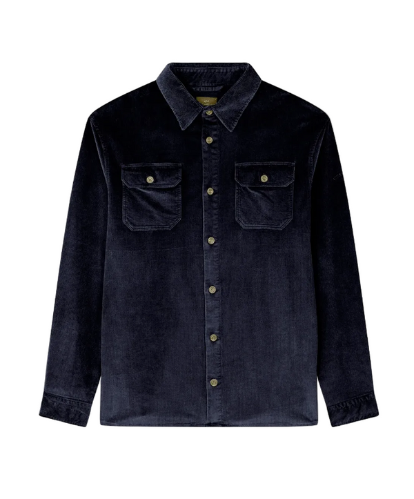Paul & Shark navy corduroy double-pocket shirt