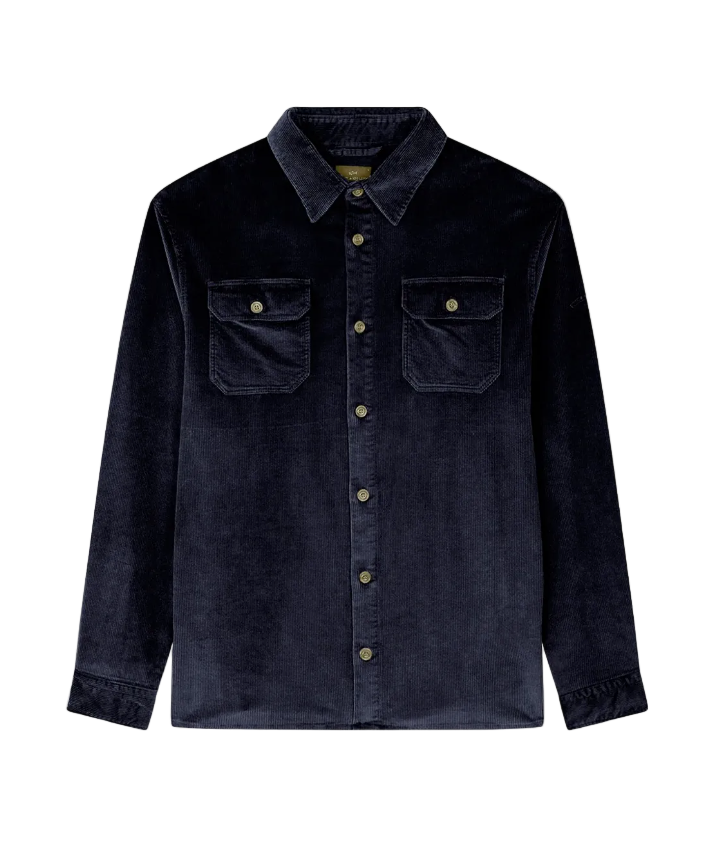Paul & Shark navy corduroy double-pocket shirt