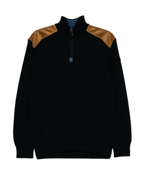 Paul & Shark navy wool half-zip sweater