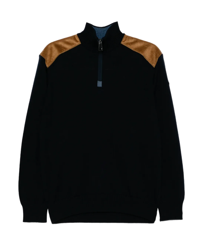 Paul & Shark navy wool half-zip sweater