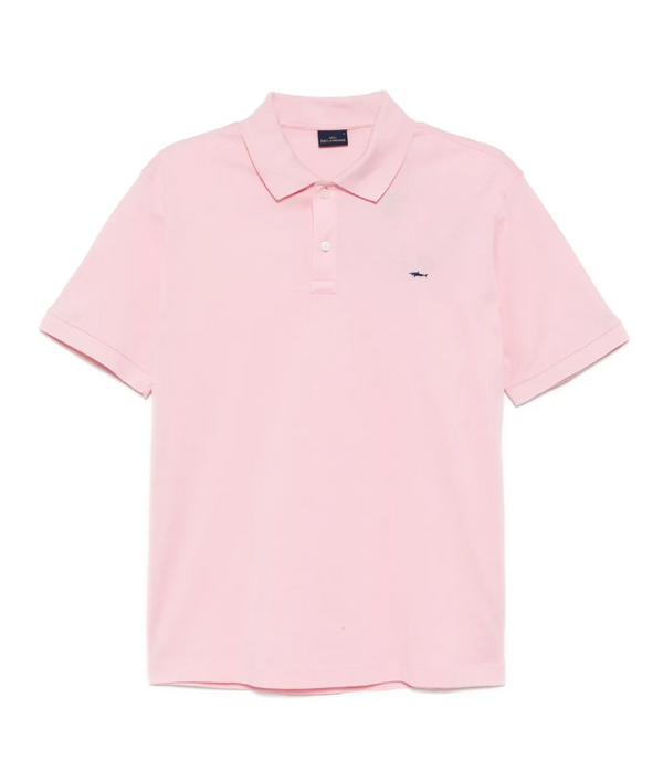 Paul & Shark pink cotton knitted polo shirt