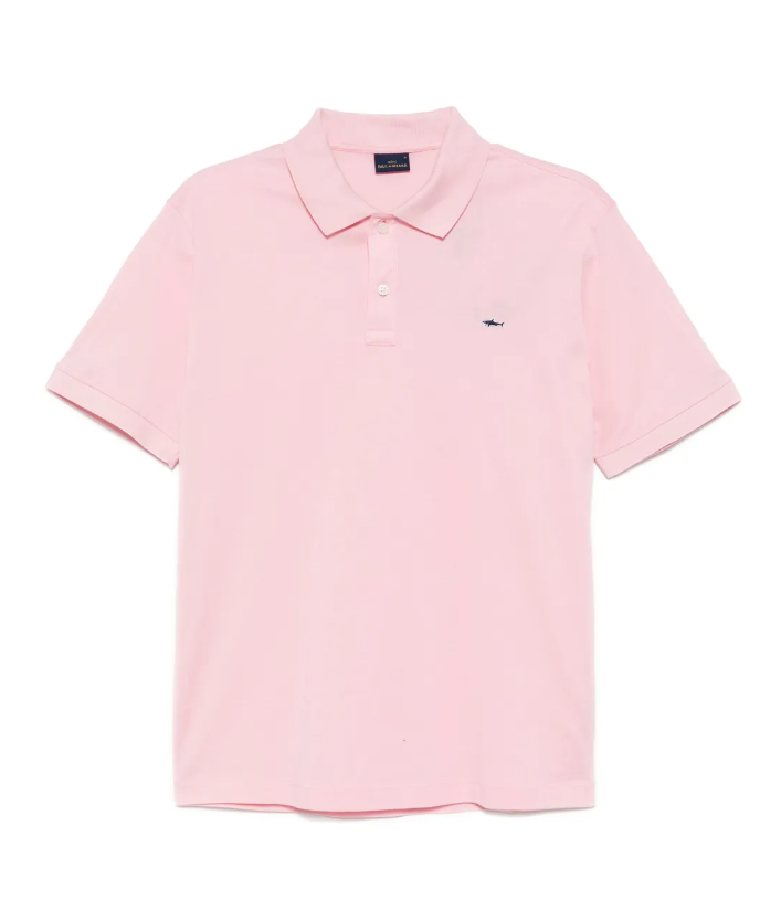 Paul & Shark pink cotton knitted polo shirt