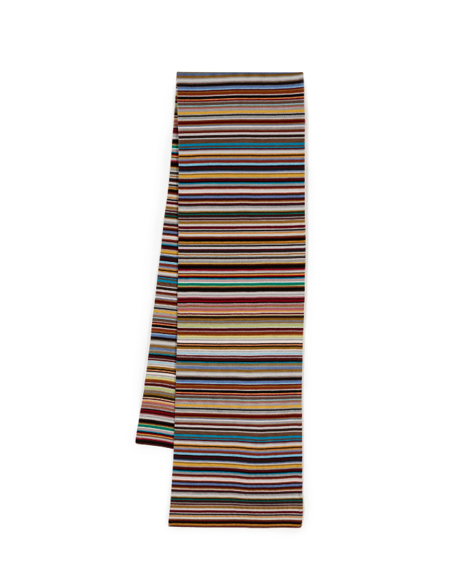 Paul Smith stripe-pattern virgin wool scarf