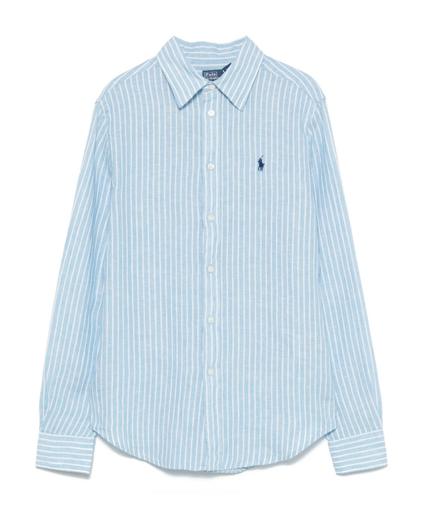 Polo Ralph Lauren Classic Fit Blue Striped Linen Shirt