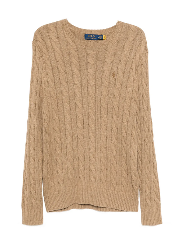 Polo Ralph Lauren beige logo-embroidered jumper