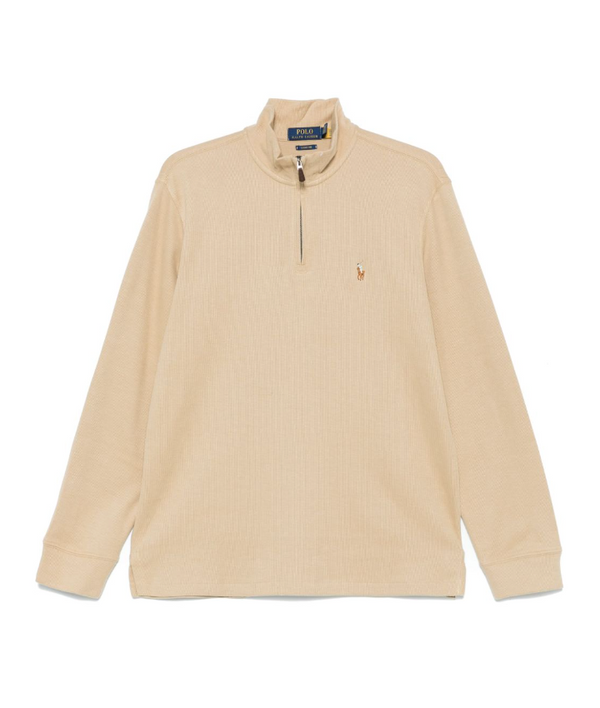 Polo Ralph Lauren beige logo-embroidered knitted jumper