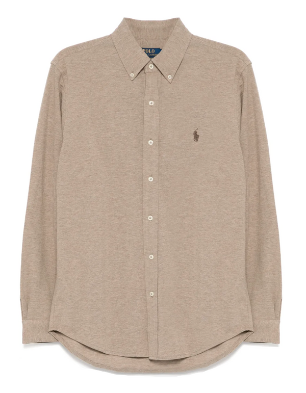 Polo Ralph Lauren beige logo embroidered shirt