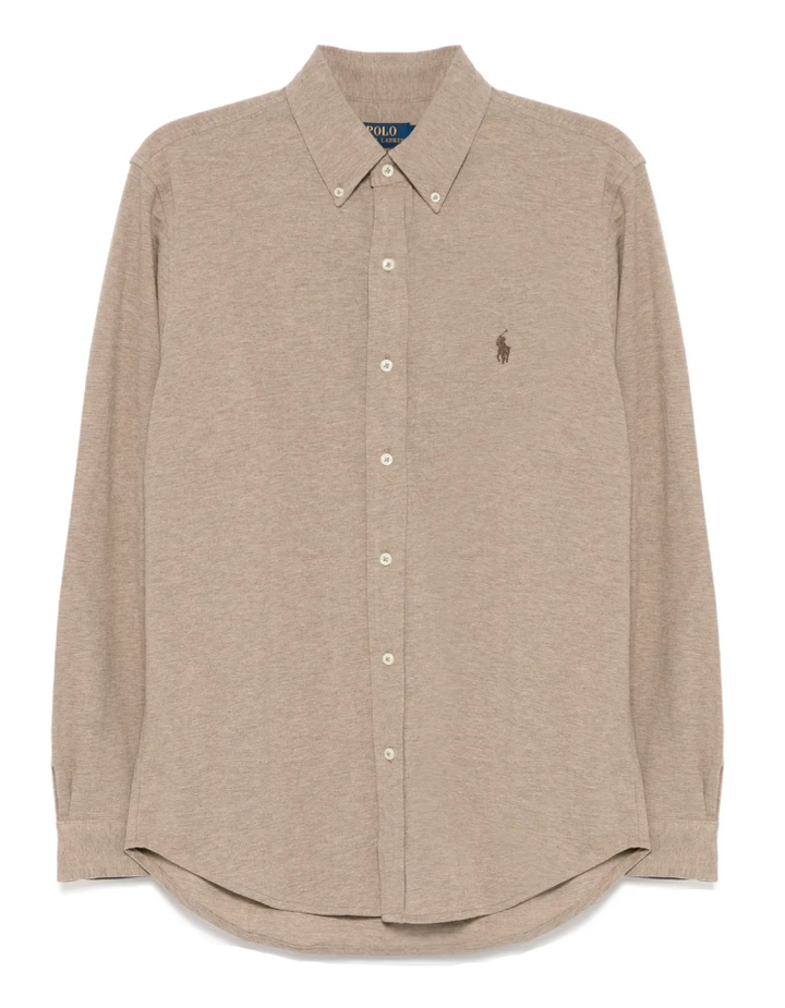 Polo Ralph Lauren beige logo embroidered shirt