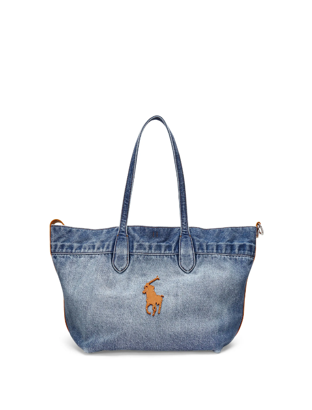 Polo Ralph Lauren big pony denim medium bellport tote