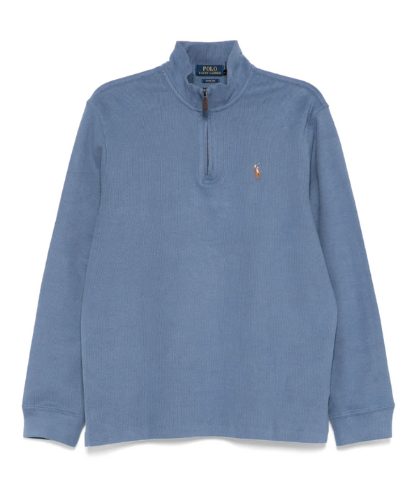 Polo Ralph Lauren blue logo-embroidered knitted jumper