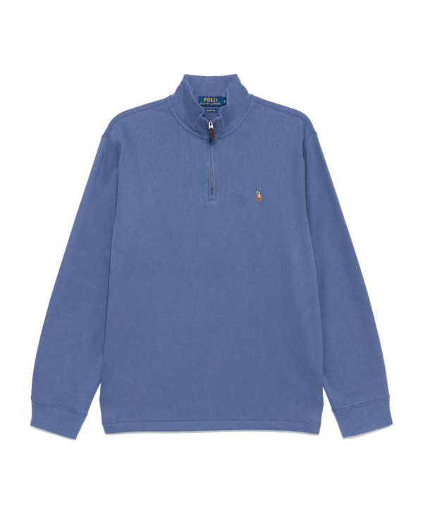 Polo Ralph Lauren blue logo-embroidered knitted jumper