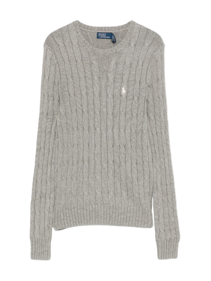 Polo Ralph Lauren cable-knit cotton crewneck jumper in grey
