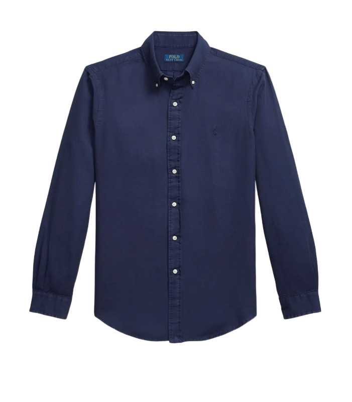 Polo Ralph Lauren custom navy fit textured shirt