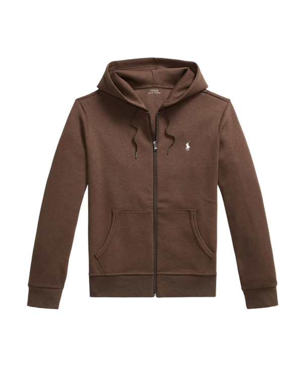 Polo Ralph Lauren embroidery-logo pullover hoodie in brown