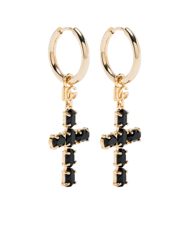 Dolce & Gabbana cross-charm hoop earrings