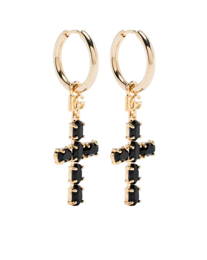 Dolce & Gabbana cross-charm hoop earrings