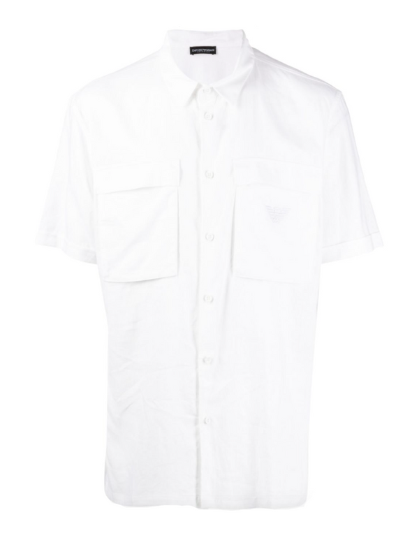 Emporio Armani embroidered-logo short-sleeve shirt