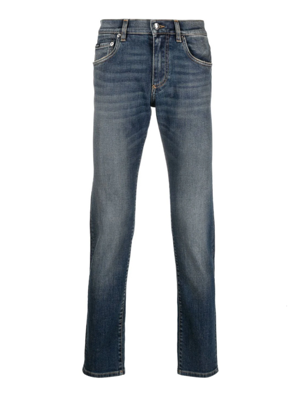 Dolce & Gabbana light blue wash slim-fit stretch jeans