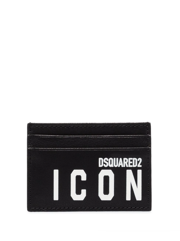 Dsquared2 Icon print leather card holder
