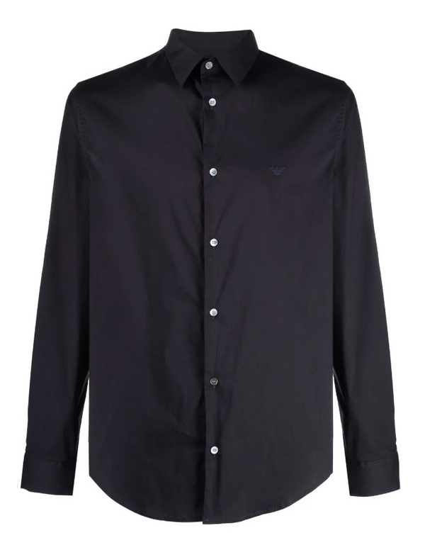 Emporio Armani stretch nylon-blend shirt with embroidered eagle