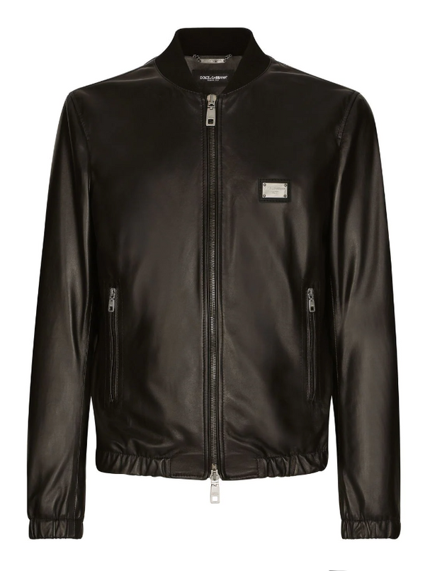 Dolce & Gabbana leather jacket with branded tag