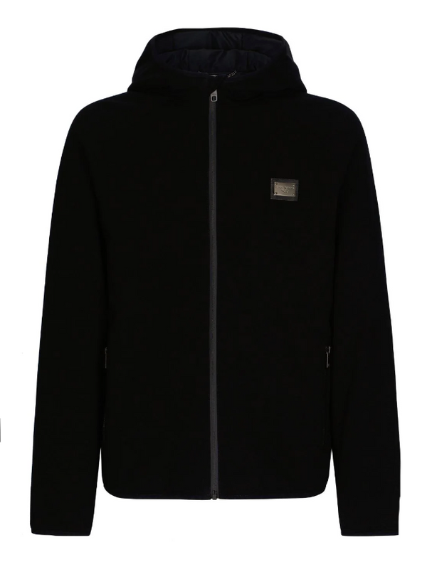 Dolce & Gabbana hooded jersey jacket with branded tag