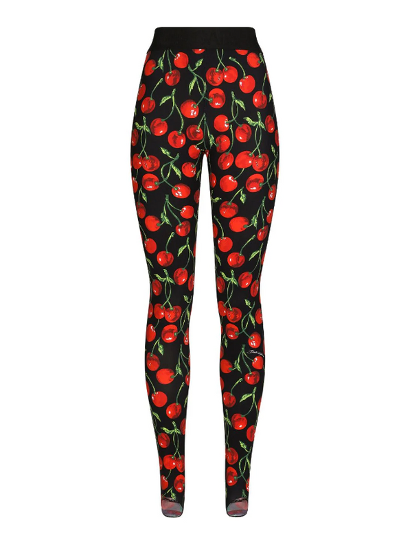 Dolce & Gabbana Cherry-print jersey leggings