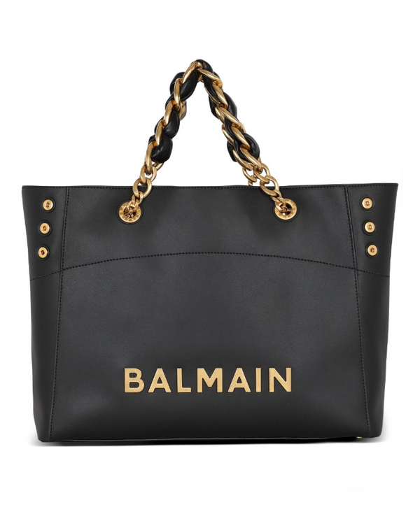 Balmain 1945 Soft smooth leather tote bag