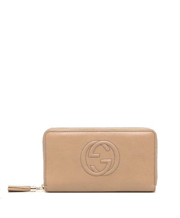Gucci Cream leather tassel soho wallet