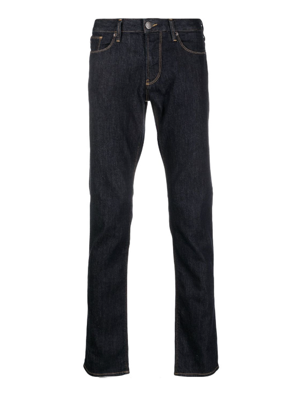 Emporio Armani J06 Slim-fit, ripped dark denim jeans