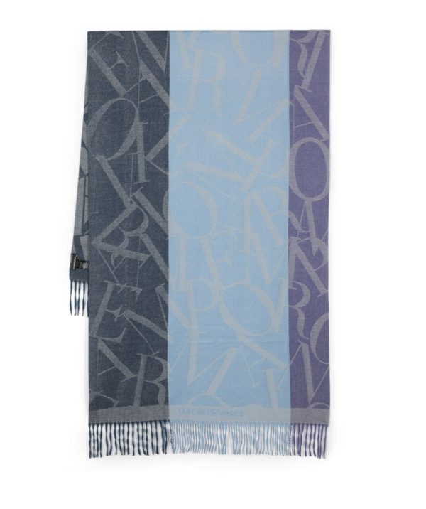 Emporio Armani logo-print frayed scarf