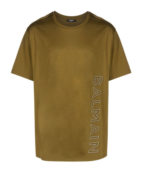 Balmain T-shirt in eco-responsible cotton with reflective Balmain logo
